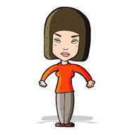 cartoon woman shrugging shoulders N218