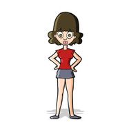cartoon surprised woman N109