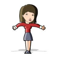 cartoon woman shrugging shoulders N219