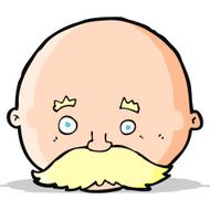 cartoon bald man with mustache N8