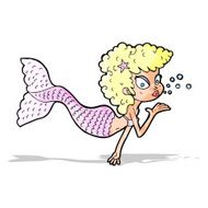 cartoon mermaid blowing kiss N5