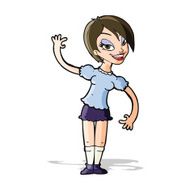 Cartoon Girl Waving N15