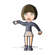 cartoon surprised woman N110