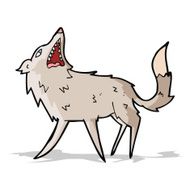 cartoon snapping wolf N4