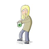 cartoon hippie man with bag of weed N4
