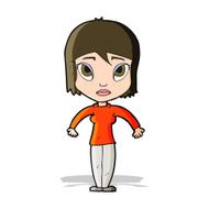 cartoon woman shrugging shoulders N220