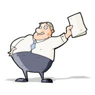 cartoon boss waving papers N4