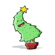 cartoon dancing christmas tree N8