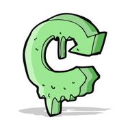 cartoon melting recycling symbol N2