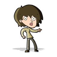 cartoon surprised woman pointing N5