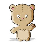 cartoon little teddy bear waving N2