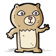 cartoon waving teddy bear N24