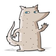 cartoon wolf waving N4