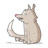 cartoon wolf sitting N3