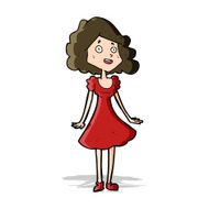 cartoon happy woman in dress N14