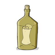 cartoon letter in bottle N5