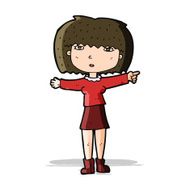 Cartoon Girl Pointing N14
