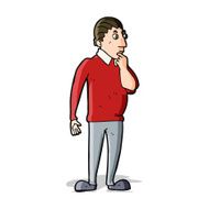 cartoon curious man N34