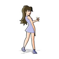 cartoon woman posing in dress N18