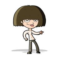 cartoon happy woman pointing N29