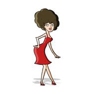 cartoon woman posing in dress N19
