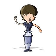 cartoon waitress taking order N10