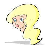 cartoon pretty female face N40