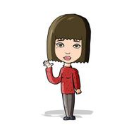 Cartoon Woman Waving N157