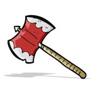 cartoon double sided axe N9