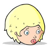 Cartoon Girl With Concerned Expression N4