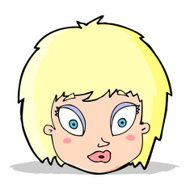 cartoon surprised female face N29
