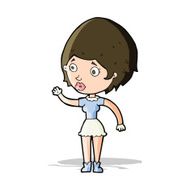 Cartoon Woman Waving N158