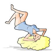 cartoon woman lying on floor N8
