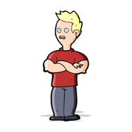 cartoon man with crossed arms N14