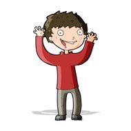 cartoon excited boy N73
