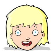 cartoon happy female face N84