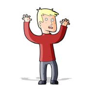 cartoon terrified man N140
