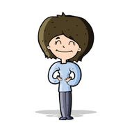 cartoon happy woman N128
