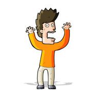 cartoon terrified man N141