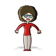 cartoon woman shrugging shoulders N224