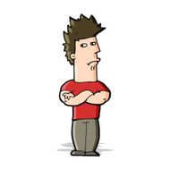 cartoon man sulking N5