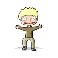 cartoon grinning boy N9