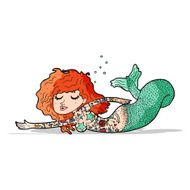 cartoon mermaid with tattoos N3