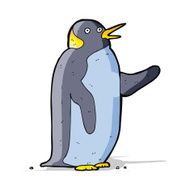 cartoon penguin waving N4