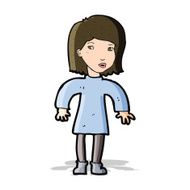 cartoon cautious woman N5