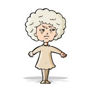 cartoon bitter old woman N9