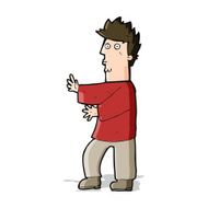 cartoon nervous man waving N11