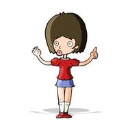 cartoon woman explaining her point N17