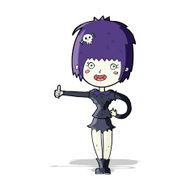 cartoon vampire girl giving thumbs up sign N9