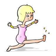 cartoon happy woman kicking N5